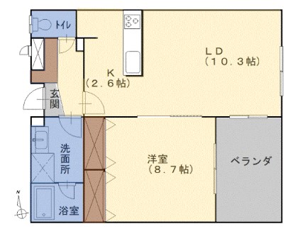 メイクスＢ棟 203号室 間取り