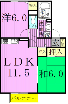 クレストＣ 202号室 間取り