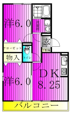 ラフォーレ上ノ台Ｂ 301号室 間取り