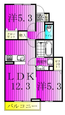 ペアージュ　Ⅰ  105号室 間取り