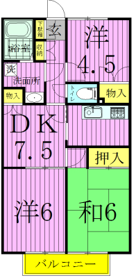 サマックス・プラムヴィレッジ 105号室 間取り