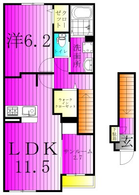 アリアーネ 202号室 間取り