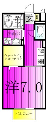 クロスクローバーⅢ 208号室 間取り