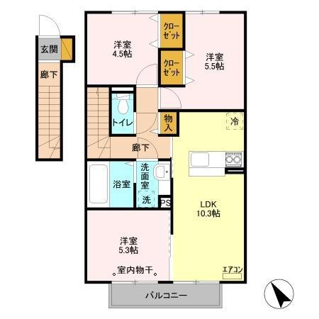 フォリウムーＡ 203号室 間取り