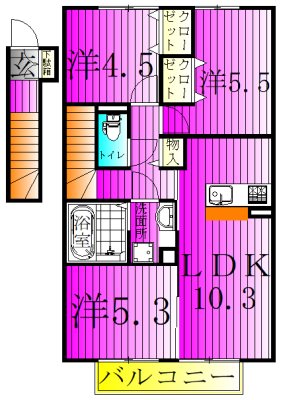 フォリウムーＡ 203号室 間取り