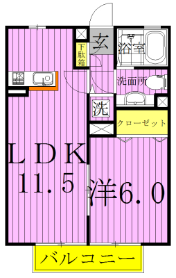マミーパレス 202号室 間取り