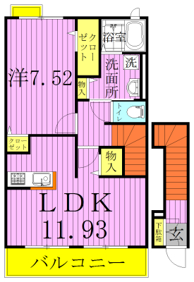 オースティンハウスⅡ 201号室 間取り