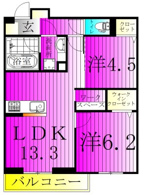 コンフォルト 102号室 間取り