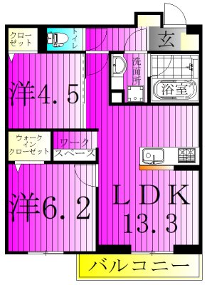 コンフォルト 303号室 間取り