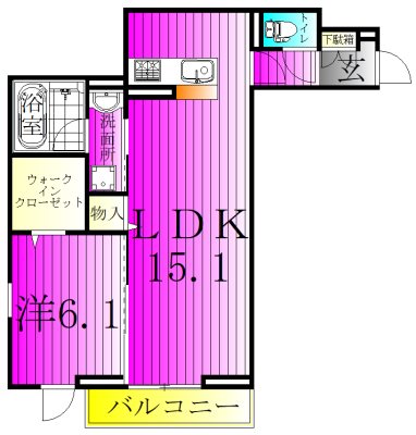 デュランタ 103号室 間取り