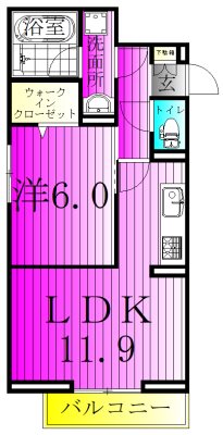デュランタ 106号室 間取り