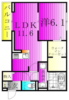 デュランタ 107号室 間取り