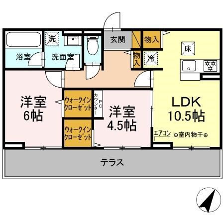 ベルフィーユ 102号室 間取り