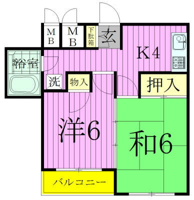 アブニール南柏 102号室 間取り