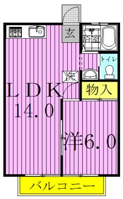 小倉台コーポ  202号室 間取り