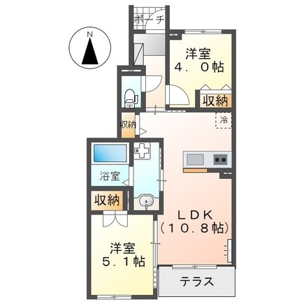 サンルージュ 106号室 間取り
