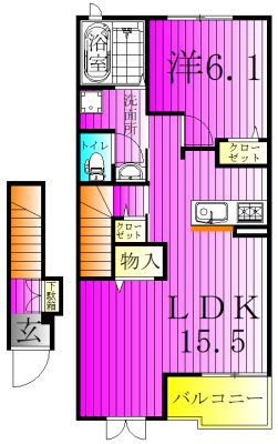 メルシープラザⅦ  203号室 間取り