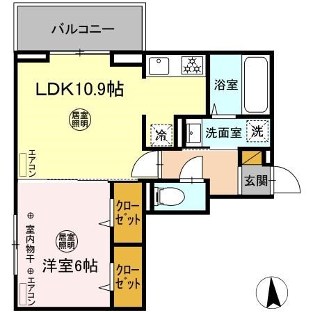 Ferro Pino 206号室 間取り