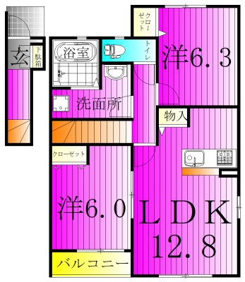 ソフィア　おおたかの森　A 202号室 間取り