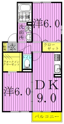 クレストパークD 101号室 間取り