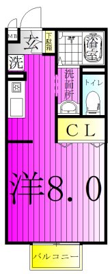 ランセ今谷Ｃ 106号室 間取り