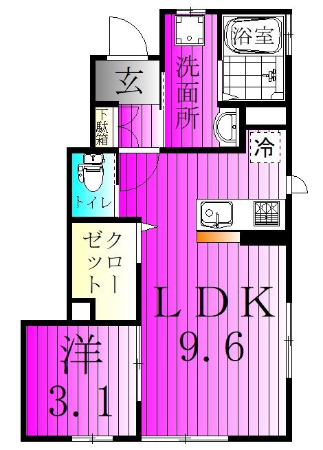 リーブルファイン松戸五香 105号室 間取り