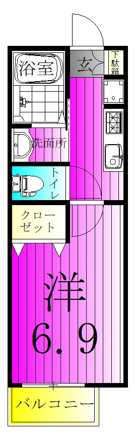 コモド馬込沢Ａ 201号室 間取り