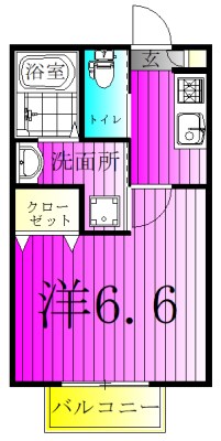 コモド馬込沢B  203号室 間取り