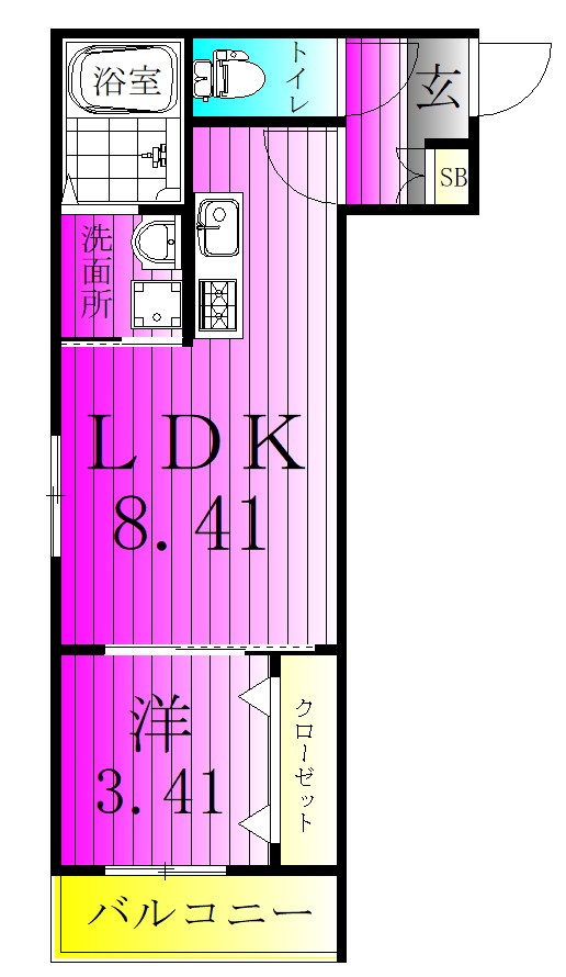 ベルシャンテ新松戸 102号室 間取り