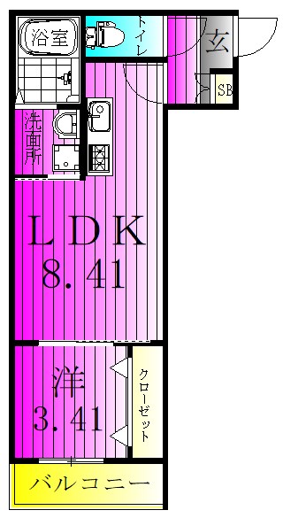 ベルシャンテ新松戸 202号室 間取り