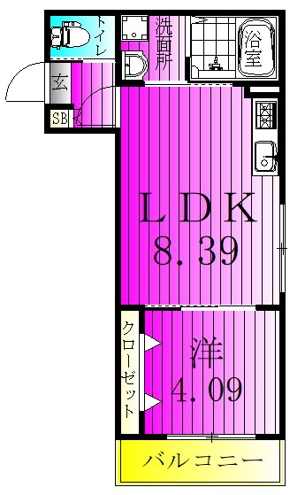 ベルシャンテ新松戸 303号室 間取り