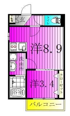 レオーネ新松戸 302号室 間取り