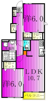 ローズマリーA 101号室 間取り