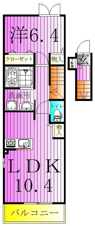 郁エスポワールⅡ　Ｂ棟  間取り図