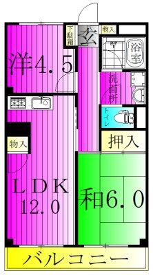 山口マンション 605号室 間取り