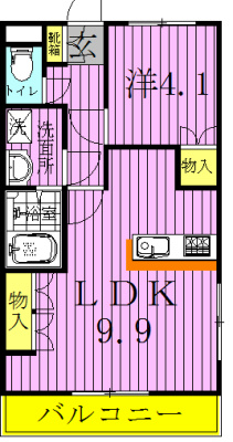 レグルスハイム 102号室 間取り