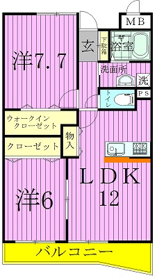 ラフレシールＡ 405号室 間取り