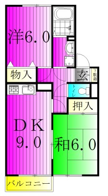 インペリアルヒルズⅡ 105号室 間取り