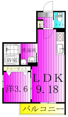 グランパラディソ 205号室 間取り