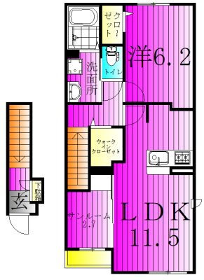 アリアーネ 203号室 間取り