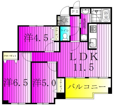 インシュランスビル12 602号室 間取り