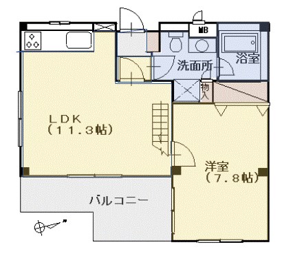 メイクスＧ棟 102号室 間取り