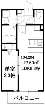 T’S　ABBY 104号室 間取り