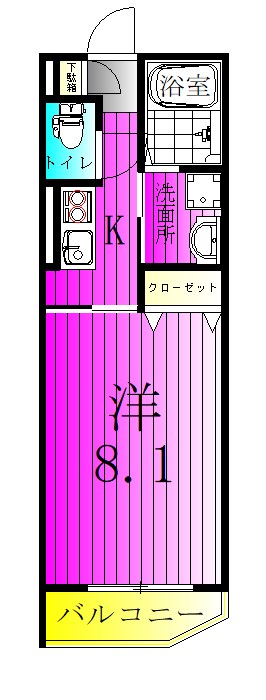 メグリオ新松戸 102号室 間取り