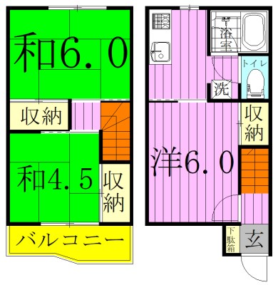 ウエストサンドA棟  3号室 間取り