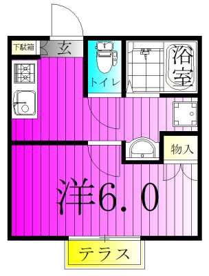 カーサ高柳 104号室 間取り