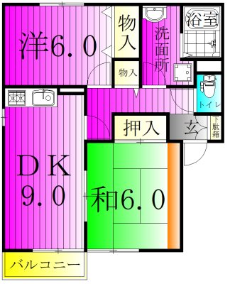 プラムヴィラ 203号室 間取り