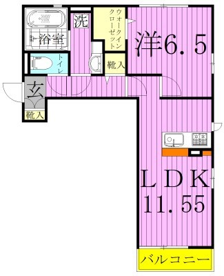 クレール白井 301号室 間取り