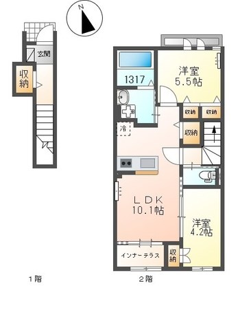 サンルージュ　 202号室 間取り