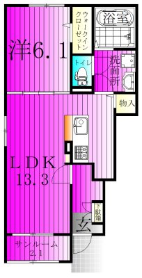 コンフォートB 101号室 間取り